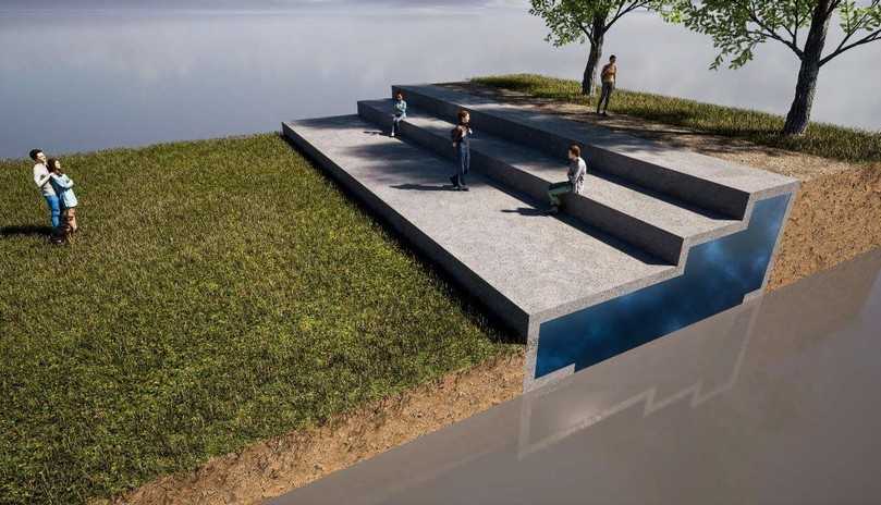 Über ein innovatives Beispiel der Regenwasserbewirtschaftung berichtete Steffen Deuster. | Foto: Steffen Deuster Über ein innovatives Beispiel der Regenwasserbewirtschaftung berichtete Steffen Deuster. | Foto: Steffen Deuster