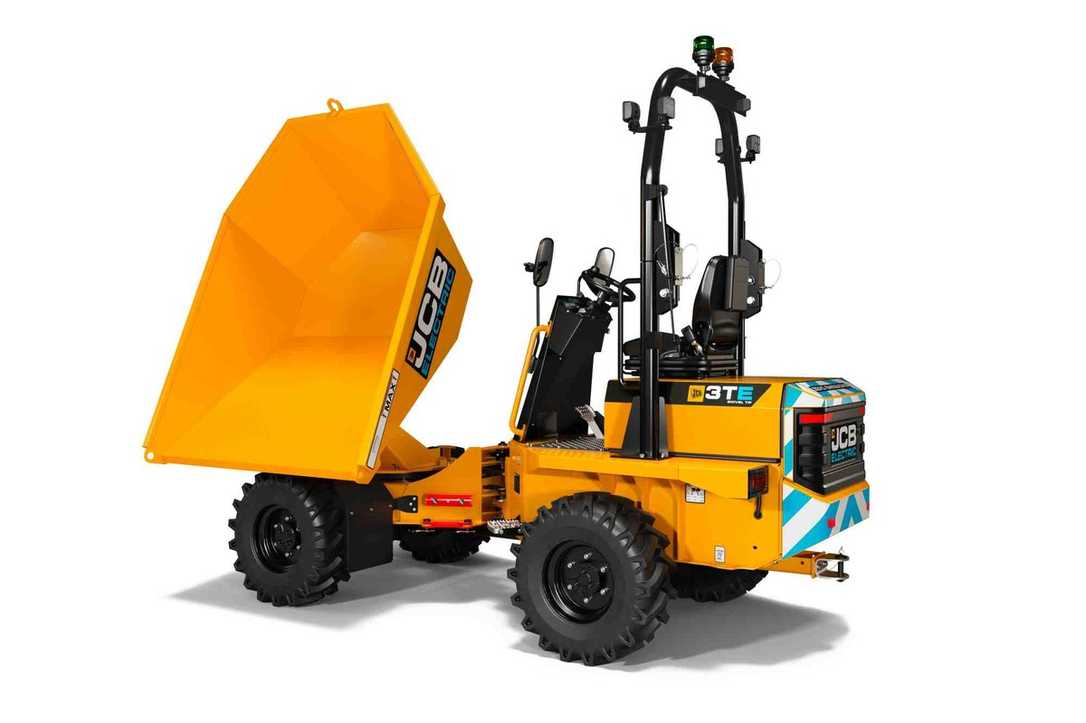JCB Neuvorstellung 3-Tonnen-Elektro-Dumper 3TE mit schwenkbarer Kippmulde JCB Neuvorstellung 3-Tonnen-Elektro-Dumper 3TE mit schwenkbarer Kippmulde