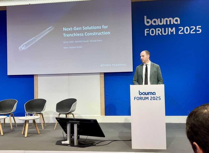 Vortrag von Nicolai Stern im Bauma-Forum 2025 | Foto: Stern Technic Vortrag von Nicolai Stern im Bauma-Forum 2025 | Foto: Stern Technic