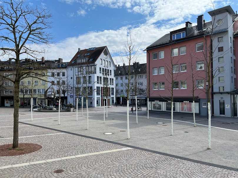 Für den Adenauerplatz in Friedrichshafen sieht das Konzept vor, dass Niederschlagswasser gezielt zur Versorgung der Vegetation genutzt wird. | Foto: Hauraton Für den Adenauerplatz in Friedrichshafen sieht das Konzept vor, dass Niederschlagswasser gezielt zur Versorgung der Vegetation genutzt wird. | Foto: Hauraton
