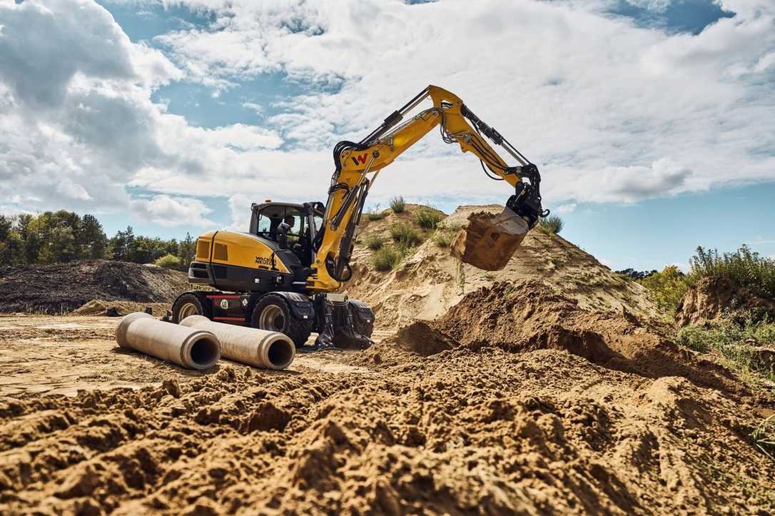 Wacker Neuson Mobilbagger EW100 neues Modell standsicher und digital vernetzt Wacker Neuson Mobilbagger EW100 neues Modell standsicher und digital vernetzt