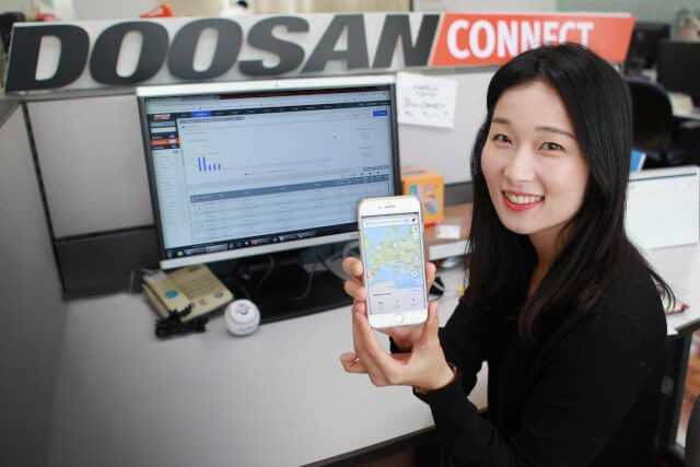 „Connect“ ist die neueste Version des seit 2005 angebotenen Doosan-Flottenmanagements. Auf der bauma zeigen die Koreaner erstmals die App zur Telematiklösung. | Foto: Doosan „Connect“ ist die neueste Version des seit 2005 angebotenen Doosan-Flottenmanagements. Auf der bauma zeigen die Koreaner erstmals die App zur Telematiklösung. | Foto: Doosan
