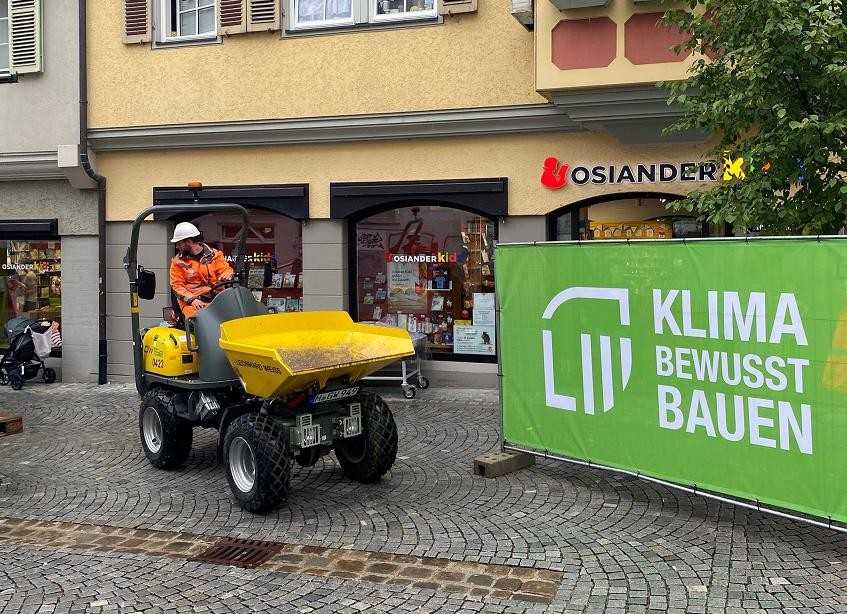 Tübinger Baustelle wird nur mit Elektro-Baumaschinen betrieben Tübinger Baustelle wird nur mit Elektro-Baumaschinen betrieben