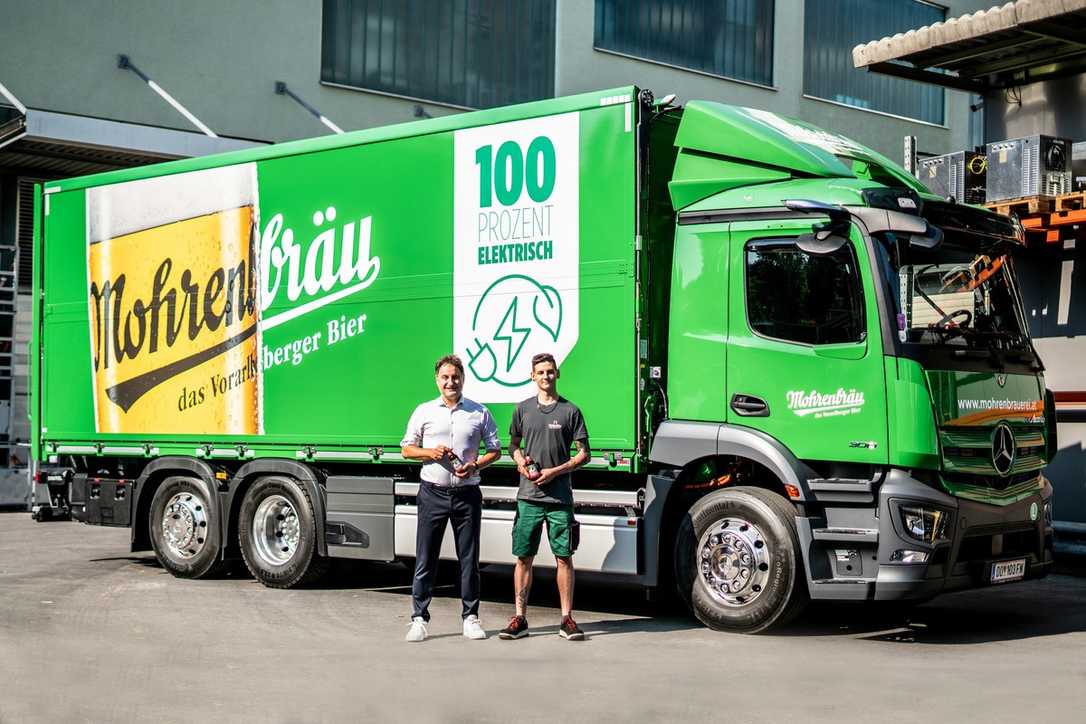 Elektro-Lkw: Vorarlberger Brauerei setzt auf Mercedes Benz eActros 300 Elektro-Lkw: Vorarlberger Brauerei setzt auf Mercedes Benz eActros 300