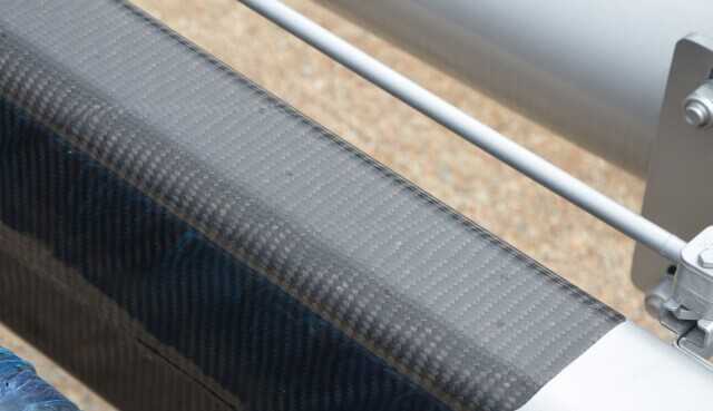 Detailansicht eines der oberen Segmente der Rekordpumpe, die aus Carbon gefertigt sind. | Foto: bi Detailansicht eines der oberen Segmente der Rekordpumpe, die aus Carbon gefertigt sind. | Foto: bi