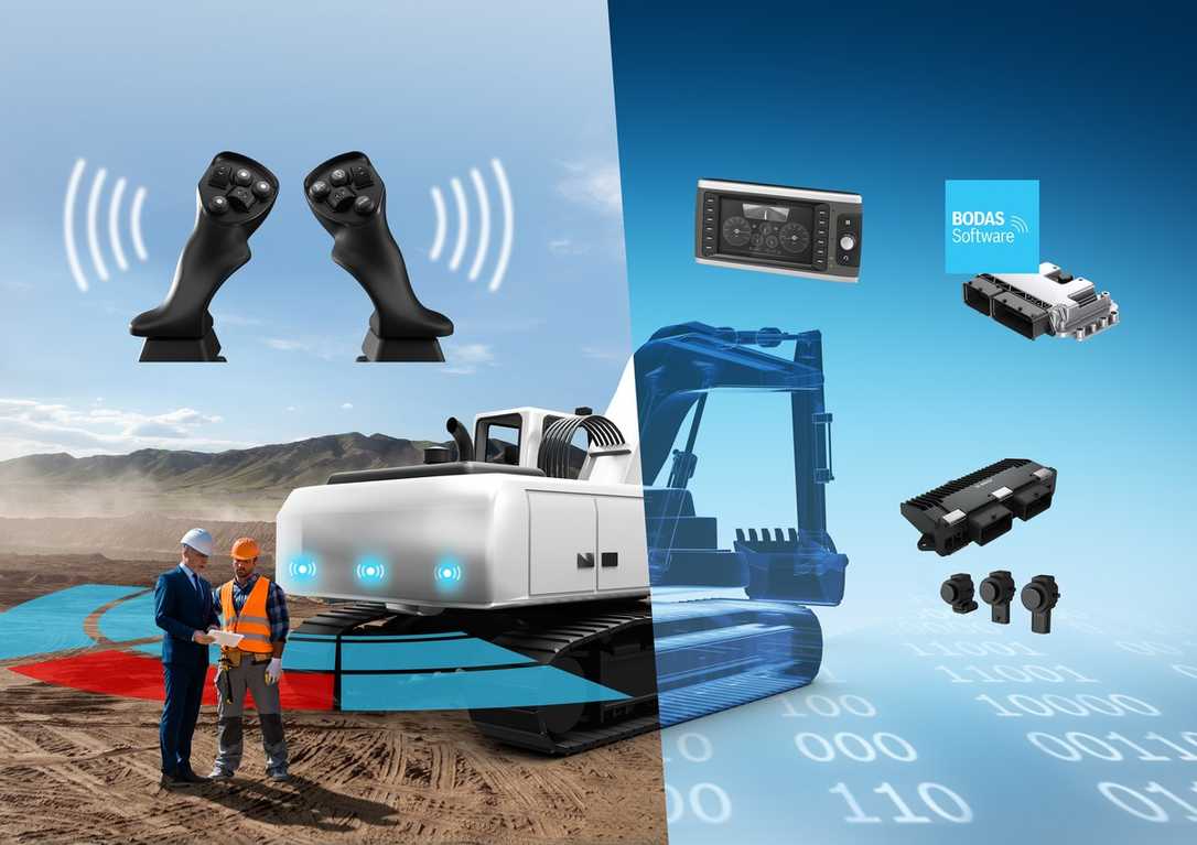 Bosch Rexroth warnt per Joystick-Vibration vor Kollisionen mit Baumaschinen Bosch Rexroth warnt per Joystick-Vibration vor Kollisionen mit Baumaschinen