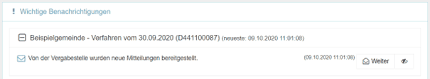 Bild 8: Dashboard-Meldung beim Teilnehmer