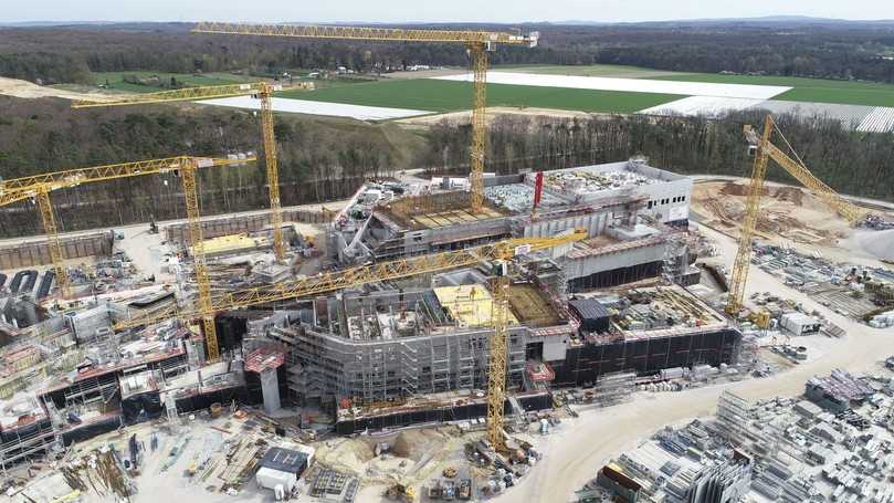 Die FAIR-Baustelle im April 2023: Der Rohbau soll bis 2024 fertig sein. | Foto: Doka Die FAIR-Baustelle im April 2023: Der Rohbau soll bis 2024 fertig sein. | Foto: Doka
