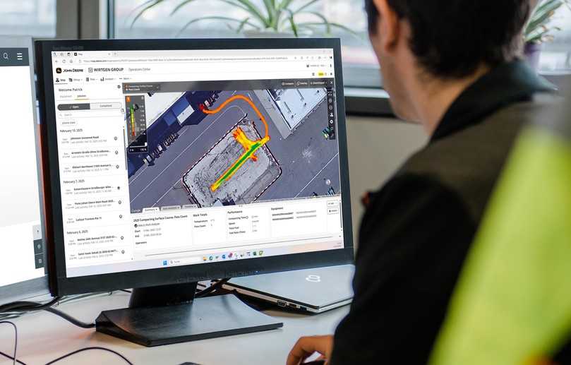 Volle Transparenz für die Bauleitung: WPT Compacting liefert im John Deere Operations Center alle Daten für das Monitoring, die Dokumentation, Analyse und das Reporting einer Baustelle. | Foto: Hamm AG Volle Transparenz für die Bauleitung: WPT Compacting liefert im John Deere Operations Center alle Daten für das Monitoring, die Dokumentation, Analyse und das Reporting einer Baustelle. | Foto: Hamm AG