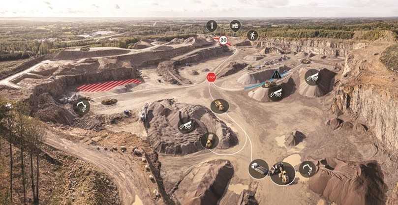 Visualisierter Überblick mit den Diensten Connected Map und Performance Indicator | Foto: Volvo CE Visualisierter Überblick mit den Diensten Connected Map und Performance Indicator | Foto: Volvo CE