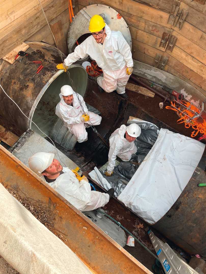 Blick in eine Baugrube | Foto: Rohrsanierung Jensen Blick in eine Baugrube | Foto: Rohrsanierung Jensen