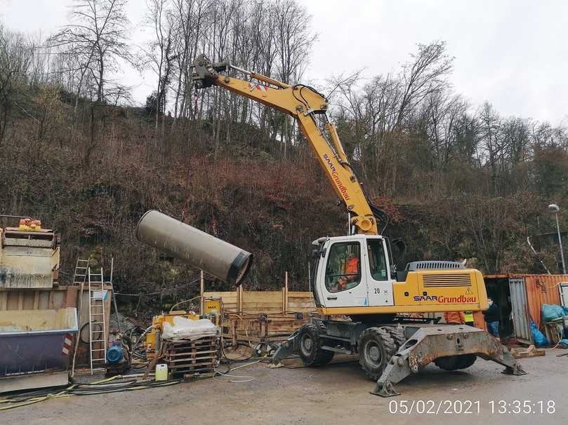 Von der Start- bis zur Zielbaugrube auf dem Plateau war eine Höhendifferenz von über 30 m zu überwinden. | Foto: Stein Ingenieure GmbH Von der Start- bis zur Zielbaugrube auf dem Plateau war eine Höhendifferenz von über 30 m zu überwinden. | Foto: Stein Ingenieure GmbH