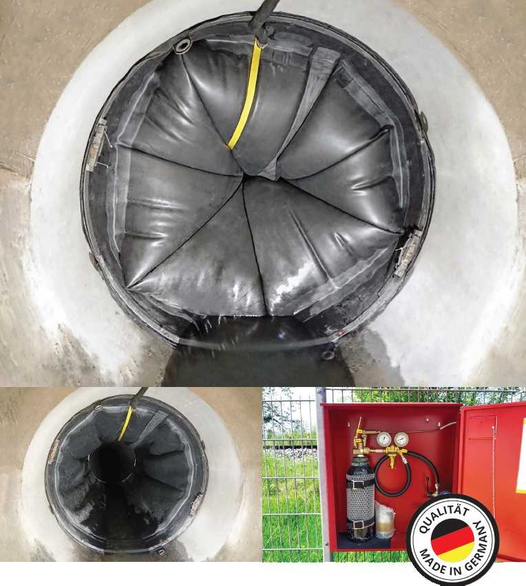 Das Kanalabsperrsystem KAS kommt bei Havarien oder Löschwasserrückhaltungen in unterirdischen Infrastrukturen zum Einsatz. | Foto: Lampe Das Kanalabsperrsystem KAS kommt bei Havarien oder Löschwasserrückhaltungen in unterirdischen Infrastrukturen zum Einsatz. | Foto: Lampe
