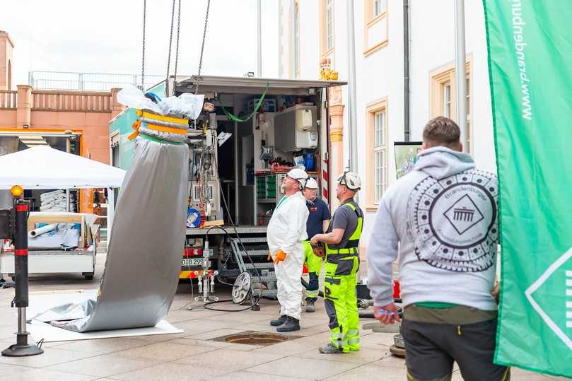 Vorbereitung des Schachtliners | Foto: Brandenburger Liner Vorbereitung des Schachtliners | Foto: Brandenburger Liner