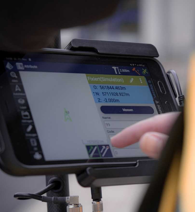 Per Knopfdruck werden Punkte erfasst und direkt ins CAD Programm übertragen. | Foto: Dataflor Per Knopfdruck werden Punkte erfasst und direkt ins CAD Programm übertragen. | Foto: Dataflor