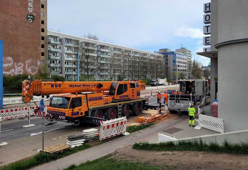 Baustellensituation in der Zwickauer Straße | Foto: Aarsleff Baustellensituation in der Zwickauer Straße | Foto: Aarsleff