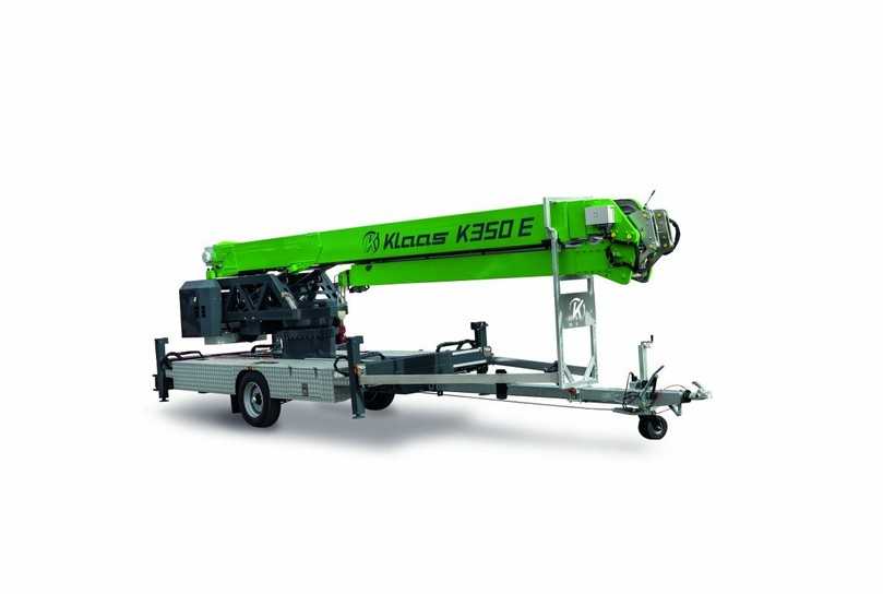 Der 3,5-Tonnen-Anhängerkran Klaas K350 E ermöglicht autarkes Arbeiten ohne Stromanschluss. | Foto: Klaas Service- und Vertriebs GmbH Der 3,5-Tonnen-Anhängerkran Klaas K350 E ermöglicht autarkes Arbeiten ohne Stromanschluss. | Foto: Klaas Service- und Vertriebs GmbH