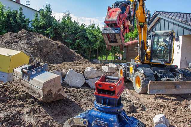 Bagger-Werkzeuge per Knopfdruck wechseln